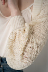 Annette Gortz Silk Knit Bolero Shrug in Cream Vancouver. Shop Online or in Store.