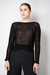 Annette Gortz Silk Knit Open Work Sweater in Black Vancouver. Shop Online or in Store.