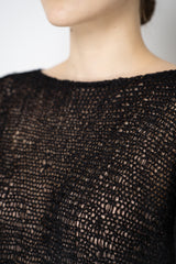 Annette Gortz Silk Knit Open Work Sweater in Black Vancouver. Shop Online or in Store.
