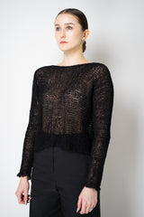 Annette Gortz Silk Knit Open Work Sweater in Black Vancouver. Shop Online or in Store.