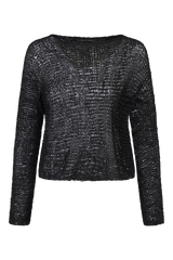 Annette Gortz Silk Knit Open Work Sweater in Black Vancouver. Shop Online or in Store.