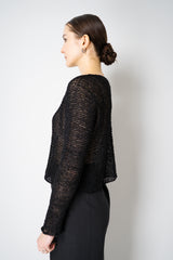 Annette Gortz Silk Knit Open Work Sweater in Black Vancouver. Shop Online or in Store.