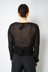 Annette Gortz Silk Knit Open Work Sweater in Black Vancouver. Shop Online or in Store.