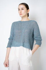 Annette Gortz Silk Knit Open Work Sweater in Blue Vancouver. Shop Online or in Store.
