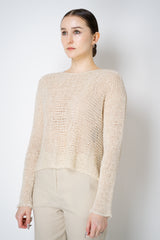 Annette Gortz Silk Knit Open Work Sweater in White Vancouver. Shop Online or in Store.