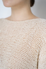 Annette Gortz Silk Knit Open Work Sweater in White Vancouver. Shop Online or in Store.