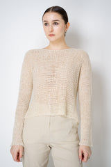 Annette Gortz Silk Knit Open Work Sweater in White Vancouver. Shop Online or in Store.