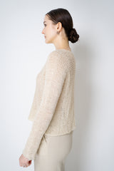 Annette Gortz Silk Knit Open Work Sweater in White Vancouver. Shop Online or in Store.