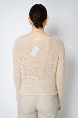 Annette Gortz Silk Knit Open Work Sweater in White Vancouver. Shop Online or in Store.