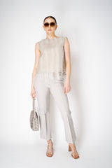 Annette Gortz Sleeveless Layered Top with Organza Appliqué in Beige Vancouver. Shop Online or in Store.