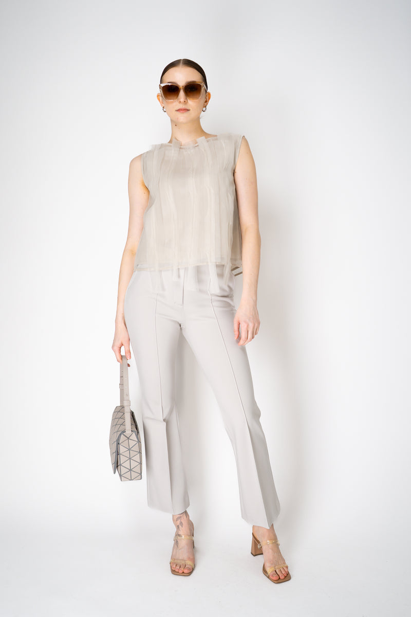 Annette Gortz Sleeveless Layered Top with Organza Appliqué in Beige Vancouver. Shop Online or in Store.