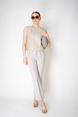 Annette Gortz Sleeveless Layered Top with Organza Appliqué in Beige Vancouver. Shop Online or in Store.