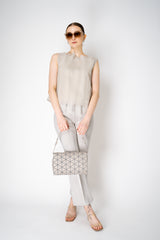 Annette Gortz Sleeveless Layered Top with Organza Appliqué in Beige Vancouver. Shop Online or in Store.