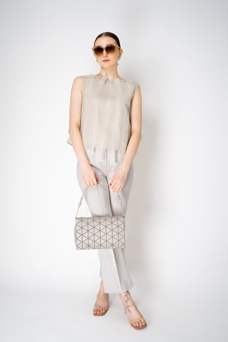 Annette Gortz Sleeveless Layered Top with Organza Appliqué in Beige Vancouver. Shop Online or in Store.