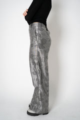 Annette Gortz Straight Leg Brocade Intarsia Floral Motif Trousers in Silver Vancouver. Shop Online or in Store.