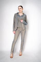 Annette Gortz Stretch Linen Single Breasted Jacket in Iridescent Blue/Grey Vancouver. Shop Online or in Store