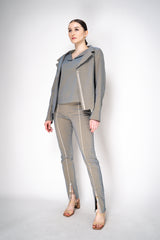 Annette Gortz Stretch Linen Single Breasted Jacket in Iridescent Blue/Grey Vancouver. Shop Online or in Store