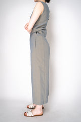 Annette Gortz Stretch Linen Wide Leg Cropped Pants in Iridescent Blue/Grey Vancouver. Shop Online or in Store