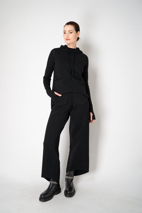 Annette Gortz Wide Leg Knit Pants with 3D Pockets in Black Vancouver. Shop Online or in Store.