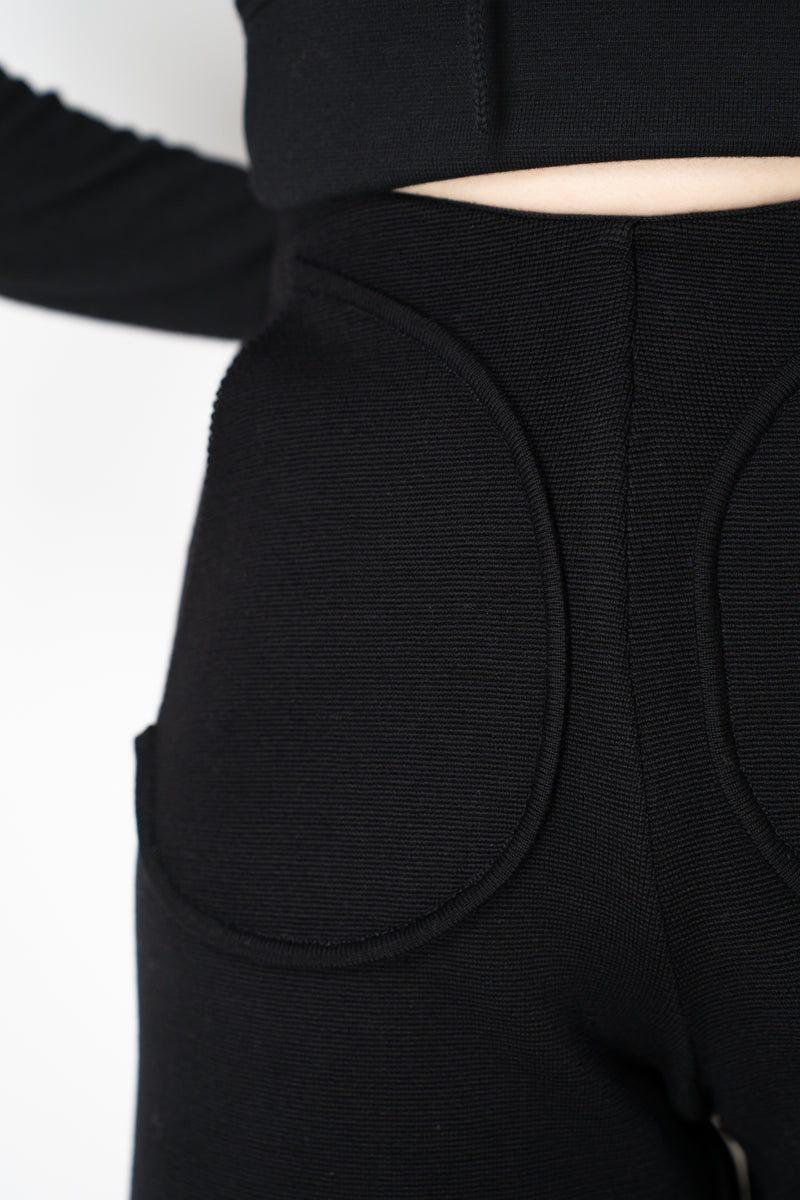 Annette Gortz Wide Leg Knit Pants with 3D Pockets in Black Vancouver. Shop Online or in Store.