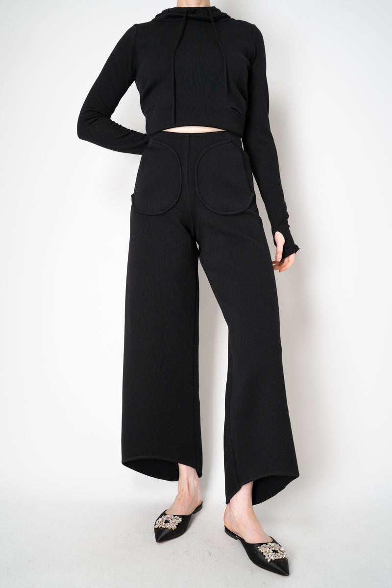 Annette Gortz Wide Leg Knit Pants with 3D Pockets in Black Vancouver. Shop Online or in Store.