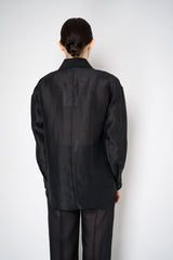 Antonelli Camelot Silk Linen Voile Embellished Button-Up Blouse in Black Vancouver. Shop Online or in Store.