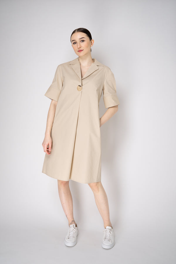 Antonelli Longbeach Cotton Poplin Shirt Dress in Beige Vancouver. Shop Online or in Store.
