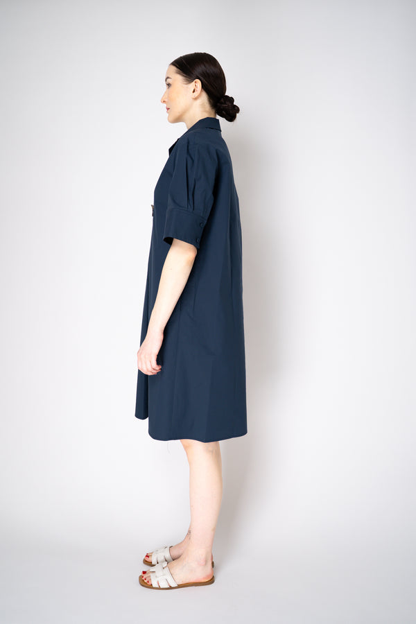 Antonelli Longbeach Cotton Poplin Shirt Dress in Navy Vancouver. Shop Online or in Store.