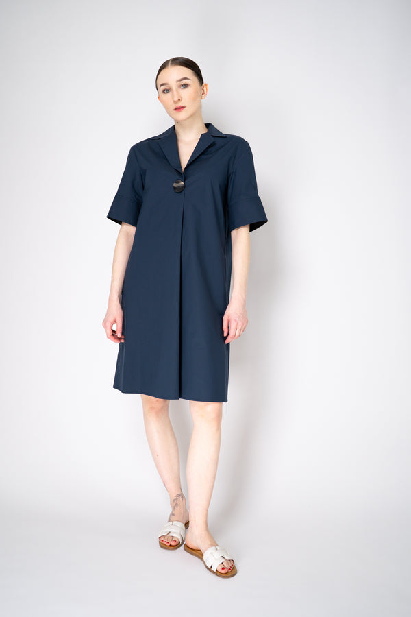 Antonelli Longbeach Cotton Poplin Shirt Dress in Navy Vancouver. Shop Online or in Store.