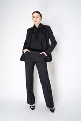 Antonelli Pearl Crepe Trousers with Velvet Details in Black Vancouver. Shop Online or in Store.