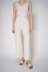 Antonelli Senape Crepe Pull-On Style Cropped Trousers in Cream Vancouver. Shop Online or in Store.
