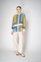 Antonelli Senape Crepe Pull-On Style Cropped Trousers in Cream Vancouver. Shop Online or in Store.