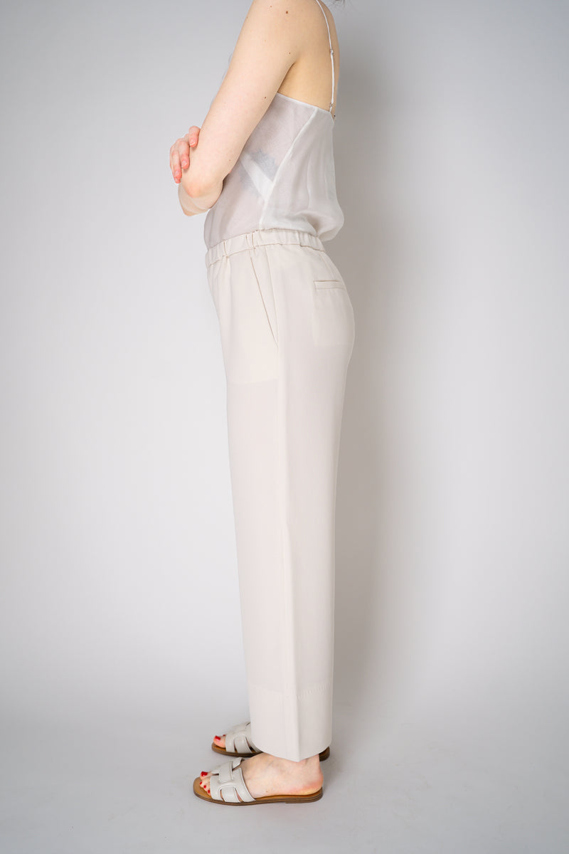 Antonelli Senape Crepe Pull-On Style Cropped Trousers in Cream Vancouver. Shop Online or in Store.
