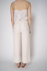 Antonelli Senape Crepe Pull-On Style Cropped Trousers in Cream Vancouver. Shop Online or in Store.