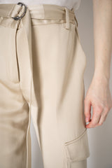 Antonelli Sorbo Satin Crepe Cargo Trousers in Gold Vancouver. Shop Online or in Store.