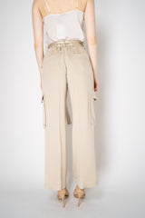 Antonelli Sorbo Satin Crepe Cargo Trousers in Gold Vancouver. Shop Online or in Store.