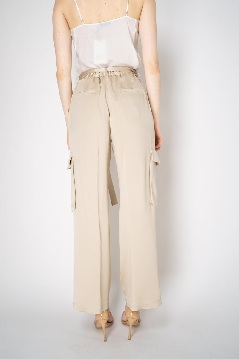 Antonelli Sorbo Satin Crepe Cargo Trousers in Gold Vancouver. Shop Online or in Store.