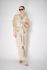 Antonelli Zaffiro SIlk Organza Bomber Jacket in Gold Vancouver. Shop Online or in Store.