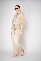 Antonelli Zaffiro SIlk Organza Bomber Jacket in Gold Vancouver. Shop Online or in Store.