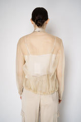 Antonelli Zaffiro SIlk Organza Bomber Jacket in Gold Vancouver. Shop Online or in Store.