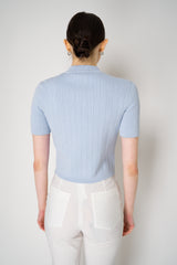 Balmain 4-Pocket Short Sleeve Knitted Cardigan in Light Blue Vancouver. Shop Online or in Store.