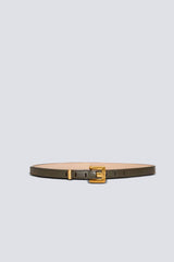 Balmain Anthem Belt 2Cm-Calfskin Leather in Olive Green Vancouver. Shop Online or in Store.