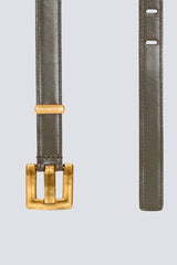 Balmain Anthem Belt 2Cm-Calfskin Leather in Olive Green Vancouver. Shop Online or in Store.
