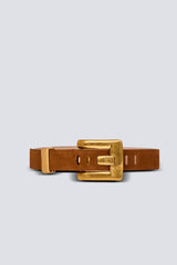 Balmain Anthem Belt 4.5Cm-Suede Leather in Terracotta Vancouver. Shop Online or in Store.