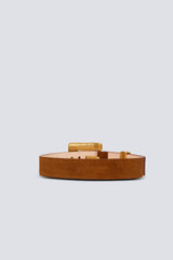 Balmain Anthem Belt 4.5Cm-Suede Leather in Terracotta Vancouver. Shop Online or in Store.