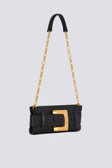 Balmain Anthem Clutch-Calfskin Belted Pouch in Black Vancouver. Shop Online or in Store.
