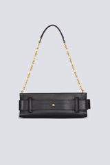 Balmain Anthem Clutch-Calfskin Belted Pouch in Black Vancouver. Shop Online or in Store.