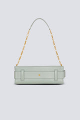 Balmain Anthem Clutch-Calfskin Belted Pouch in Sage Green Vancouver. Shop Online or in Store.