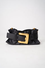 Balmain Anthem Mini-Calfskin Cinched Belted Bag in Black Vancouver. Shop Online or in Store.