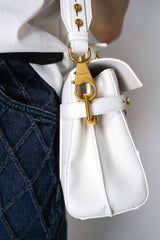 Balmain B-Buzz 23 Grained Leather Bag in White Vancouver. Shop Online or in Store.
